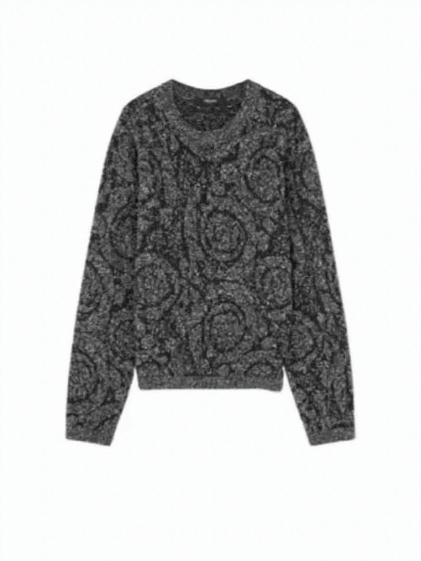 Versace Textured Knit Sweater With Intricate Design