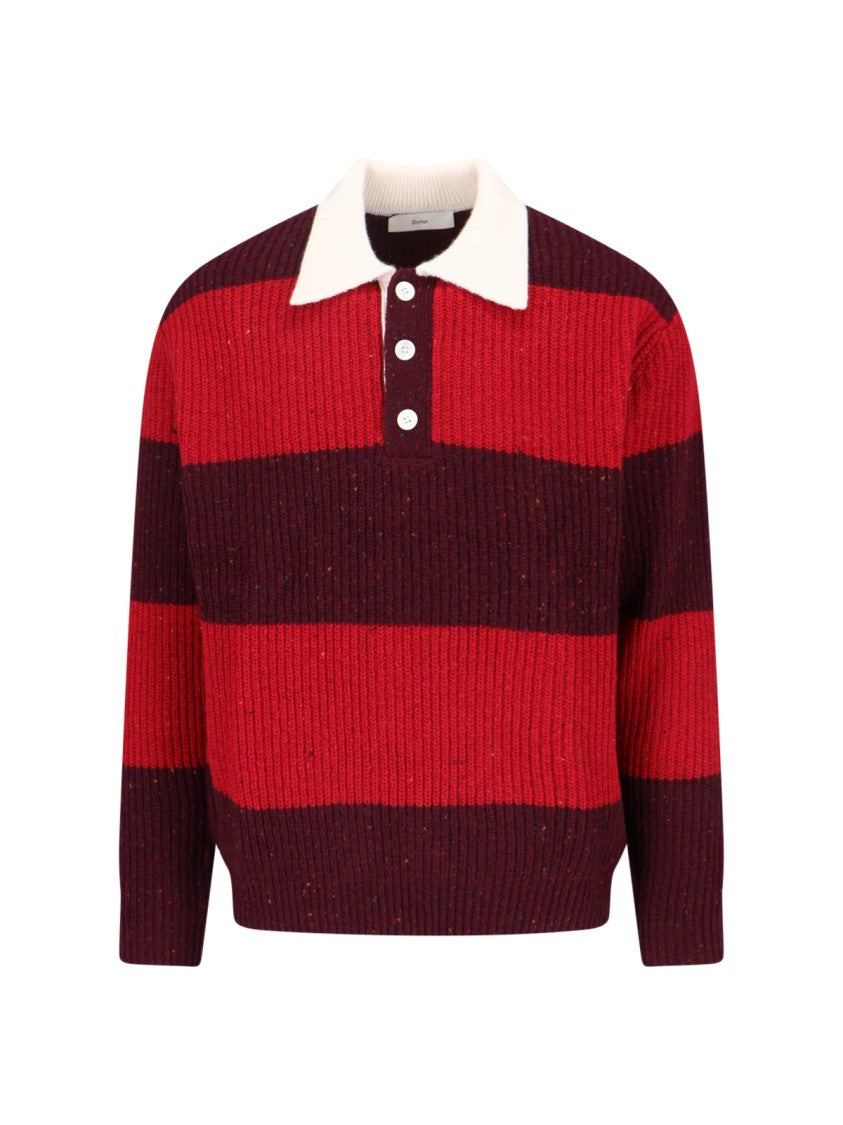 Dunst Ribbed Knit Sweater With Bold Stripes