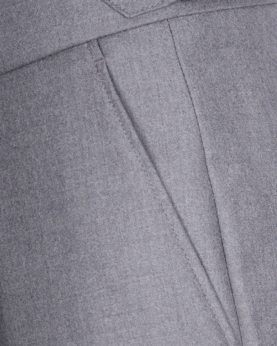 Boss Slim-Fit Mélange Virgin Wool Trousers With Pleats And Welt Pockets