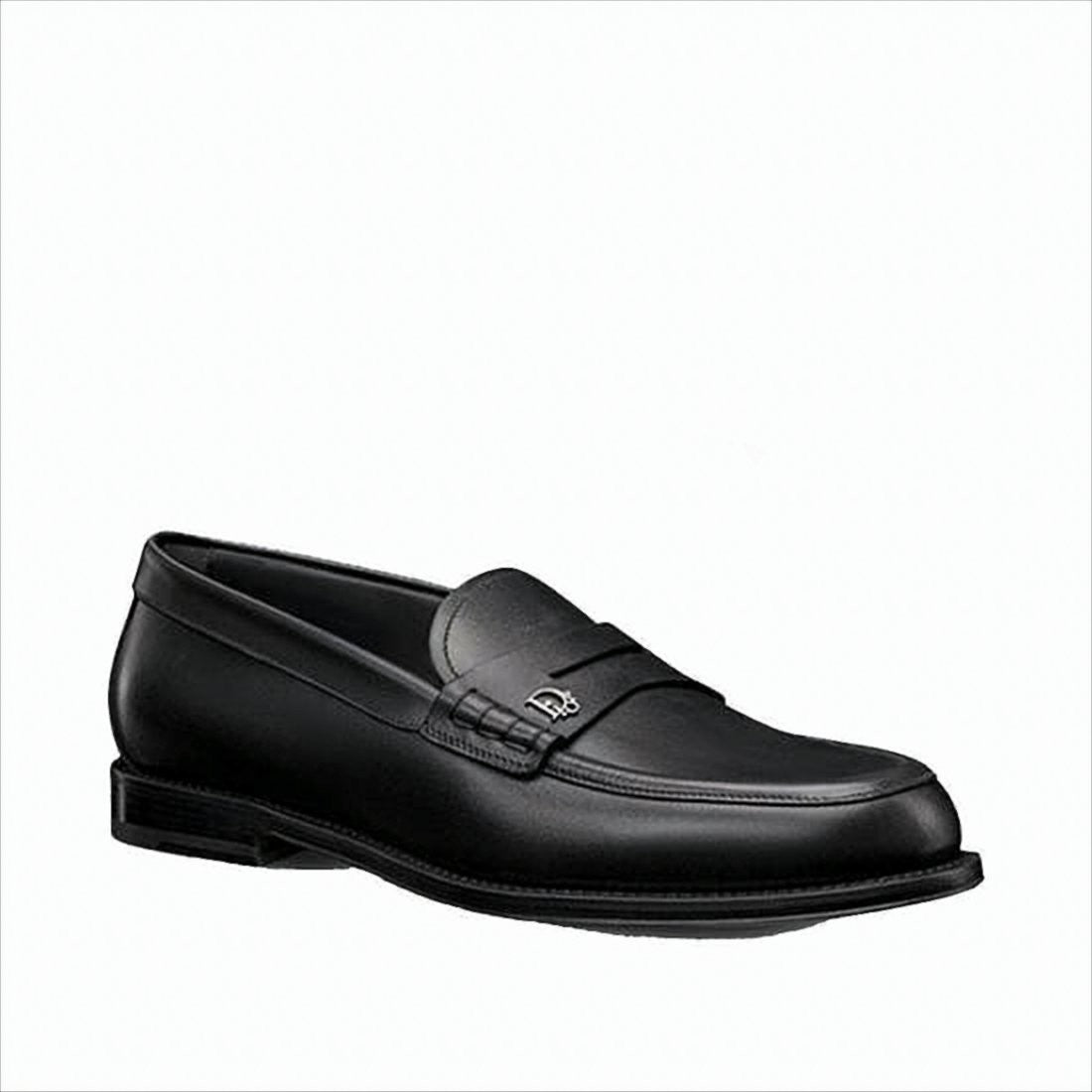 Christian Dior Calf Leather Loafers With Rounded Toe