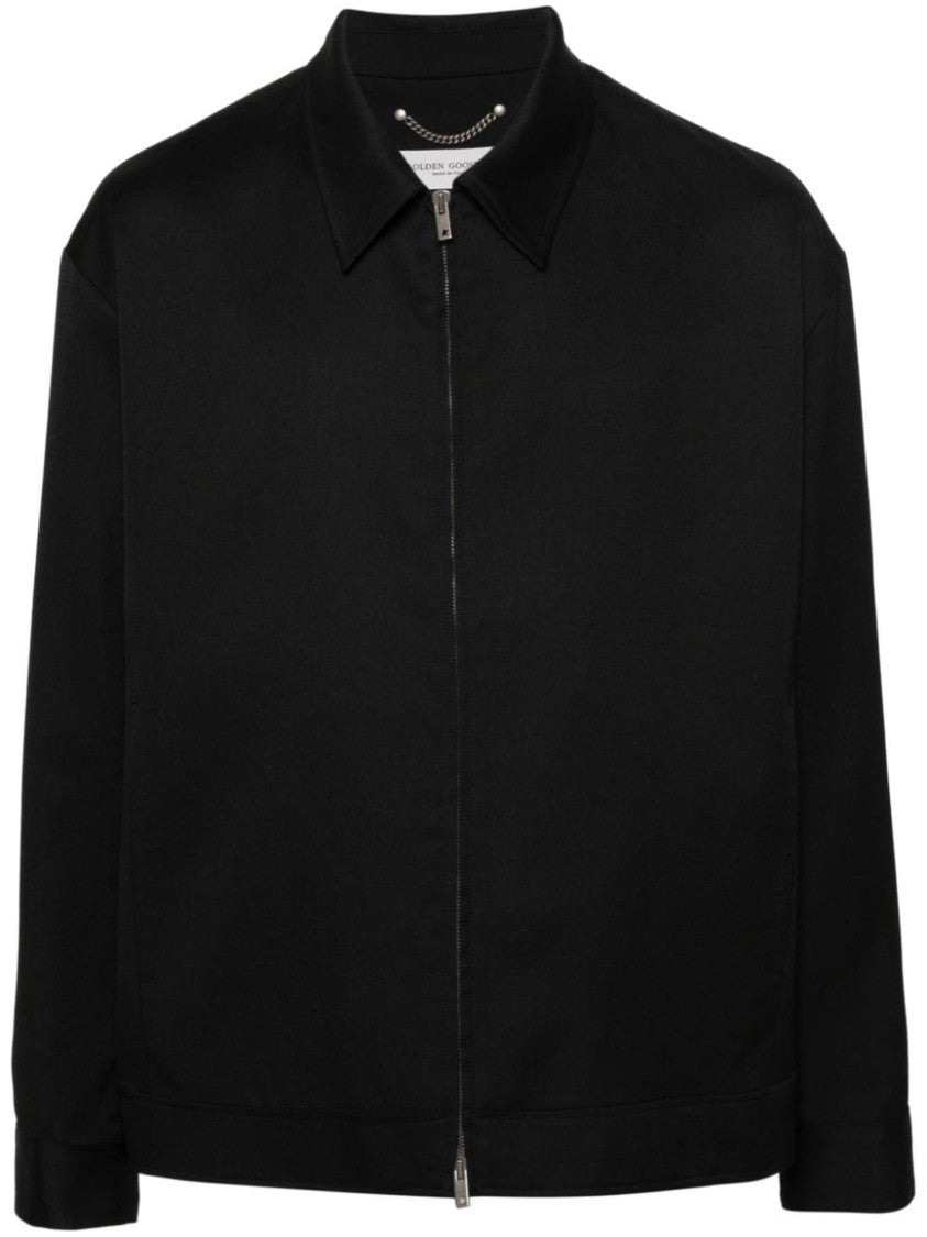 Golden Goose Black Wool Gabardine Coach Jacket