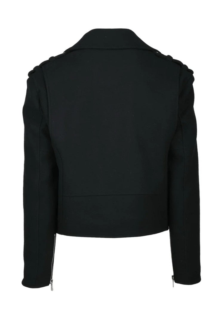 Balmain Biker Coat - Black