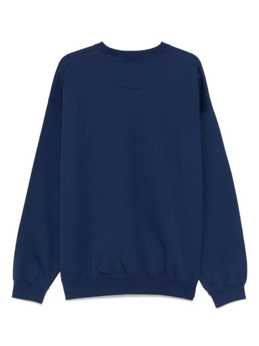 Y-3 Navy Blue Graphic Print Sweatshirt With Bold Logo