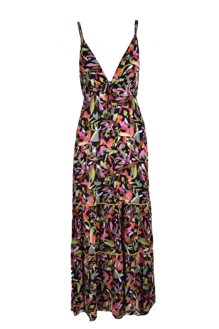 Gil Santucci Black Viscose Long Dress