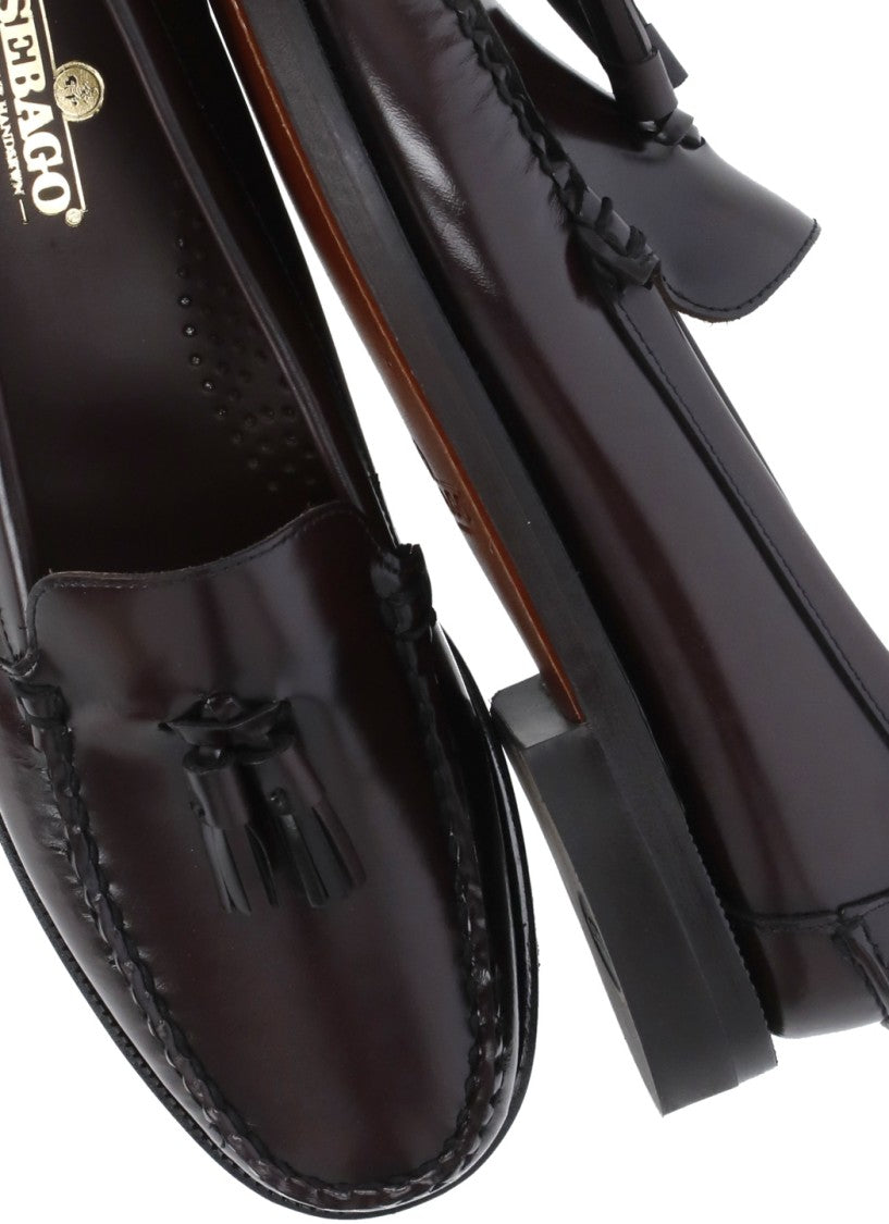 Sebago Dark Burgundy Glossy Patent Leather Tassel Loafers