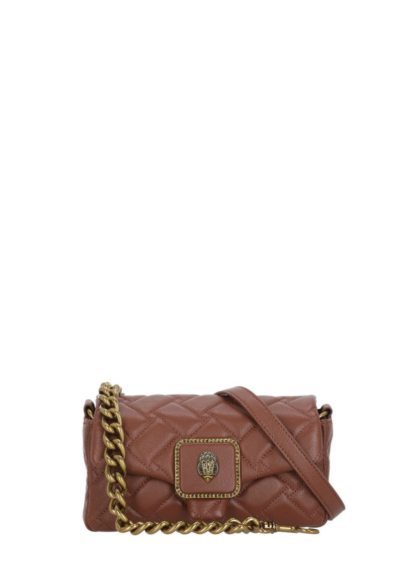 Kurt Geiger Brick Red Quilted Leather Dual Straps Mini Shoulder Bag