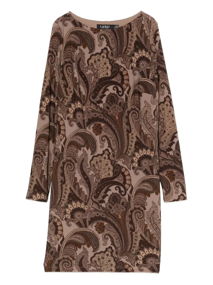 Lauren Ralph Lauren Long-Sleeve Paisley Pattern Maxi Dress With Elegant Silhouette