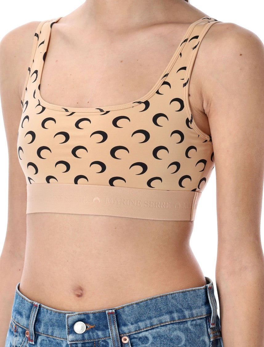 Marine Serre Crescent Moon Print Fitted Sports Bra