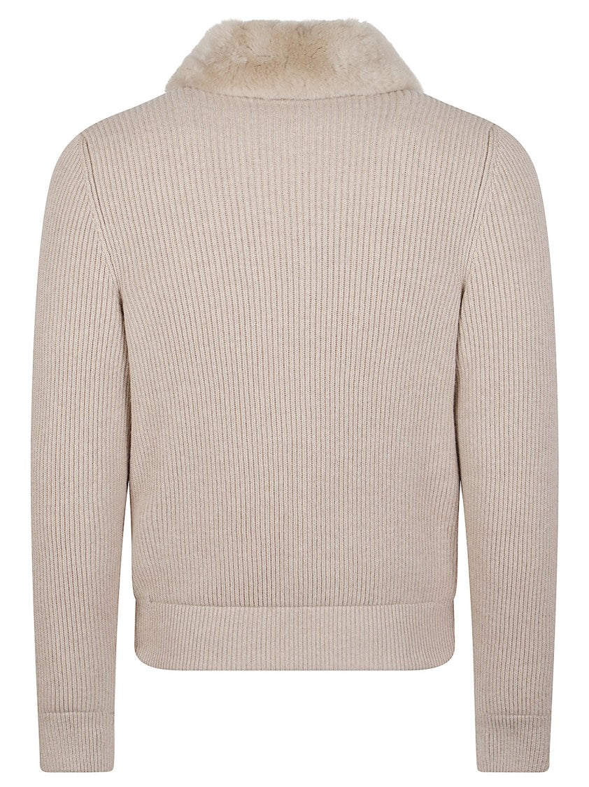 Moorer Campiglio-Urm Plush-Collared Wool-Cashmere Bomber Jacket