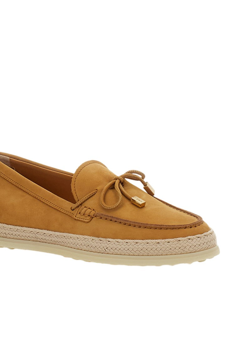 Tod's Leather And Raffia Loafer