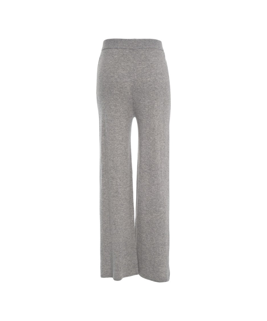 Kaos Soft Knit Gray Trousers With Straight Leg Design