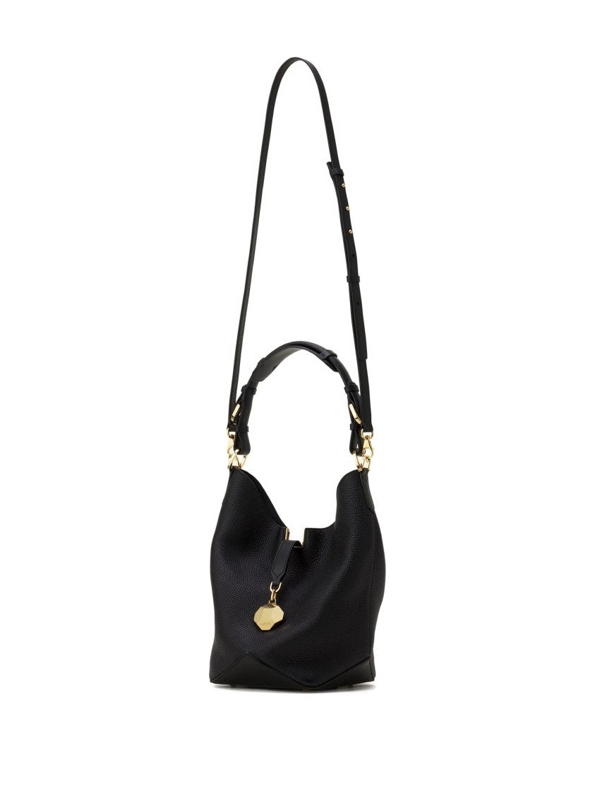 Lanvin Black Bucket Bag With Handle Calf Bag