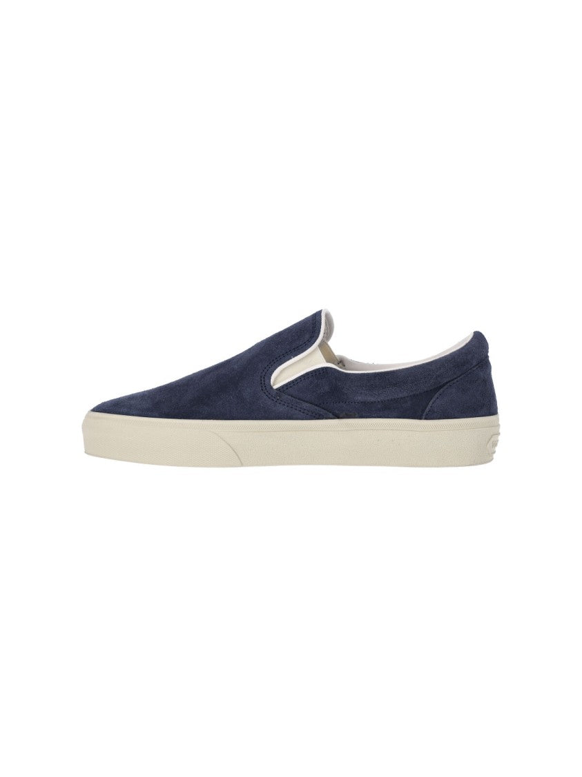 Tom Ford Suede Slip-On Sneakers With Elastic Side Panels
