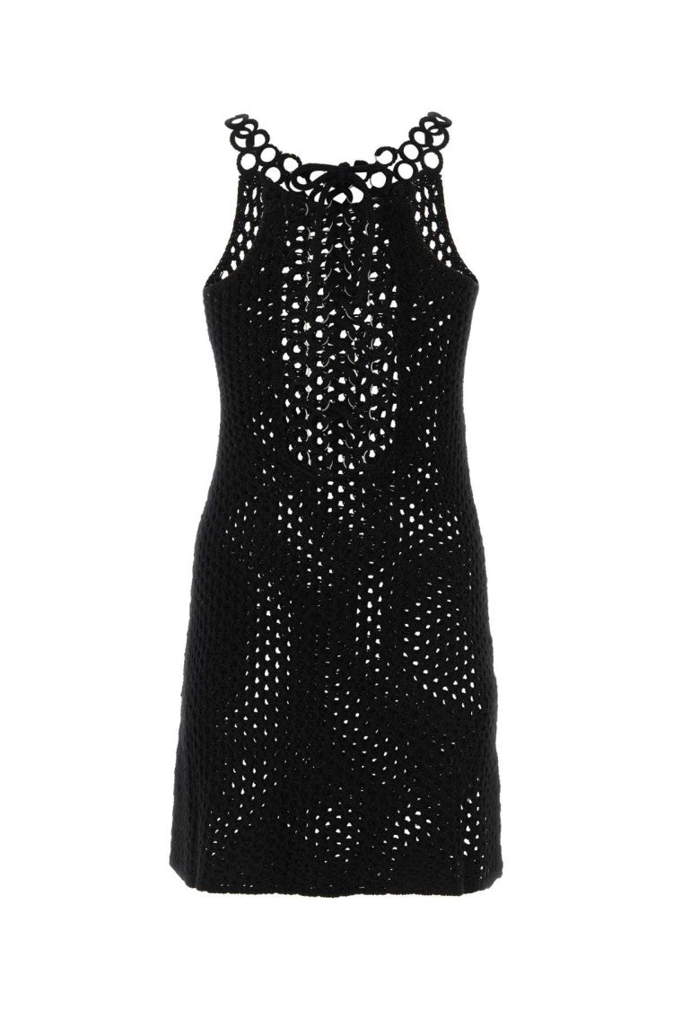 Chloé Black Crochet Mini Dress