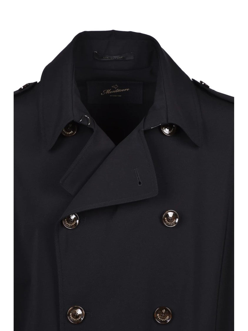 Montecore Double-Breasted Trench Coat - Black