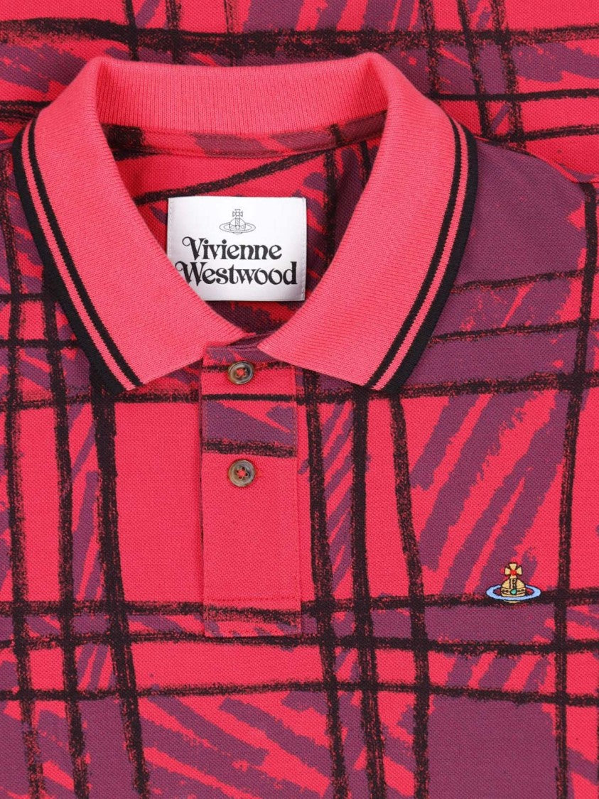 Vivienne Westwood Checkered Polo Shirt With Puff Sleeves