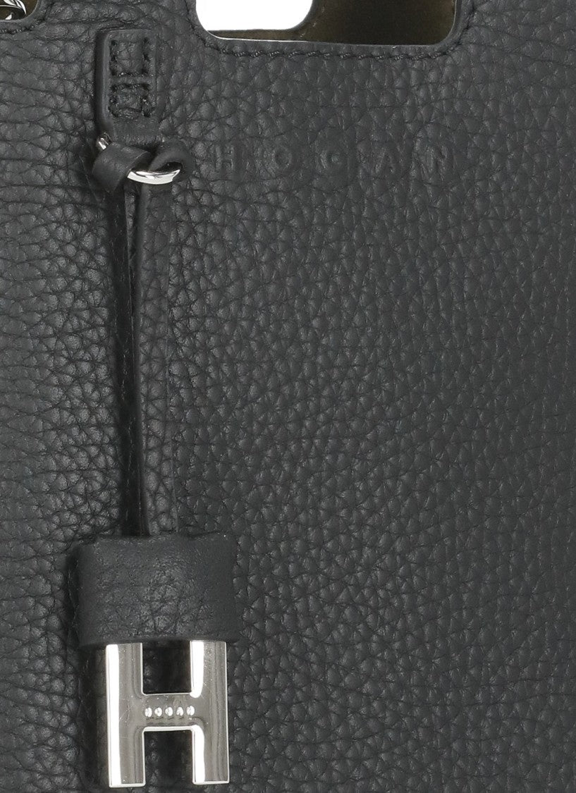Hogan Compact Pebbled Leather Shopping Mini Bag