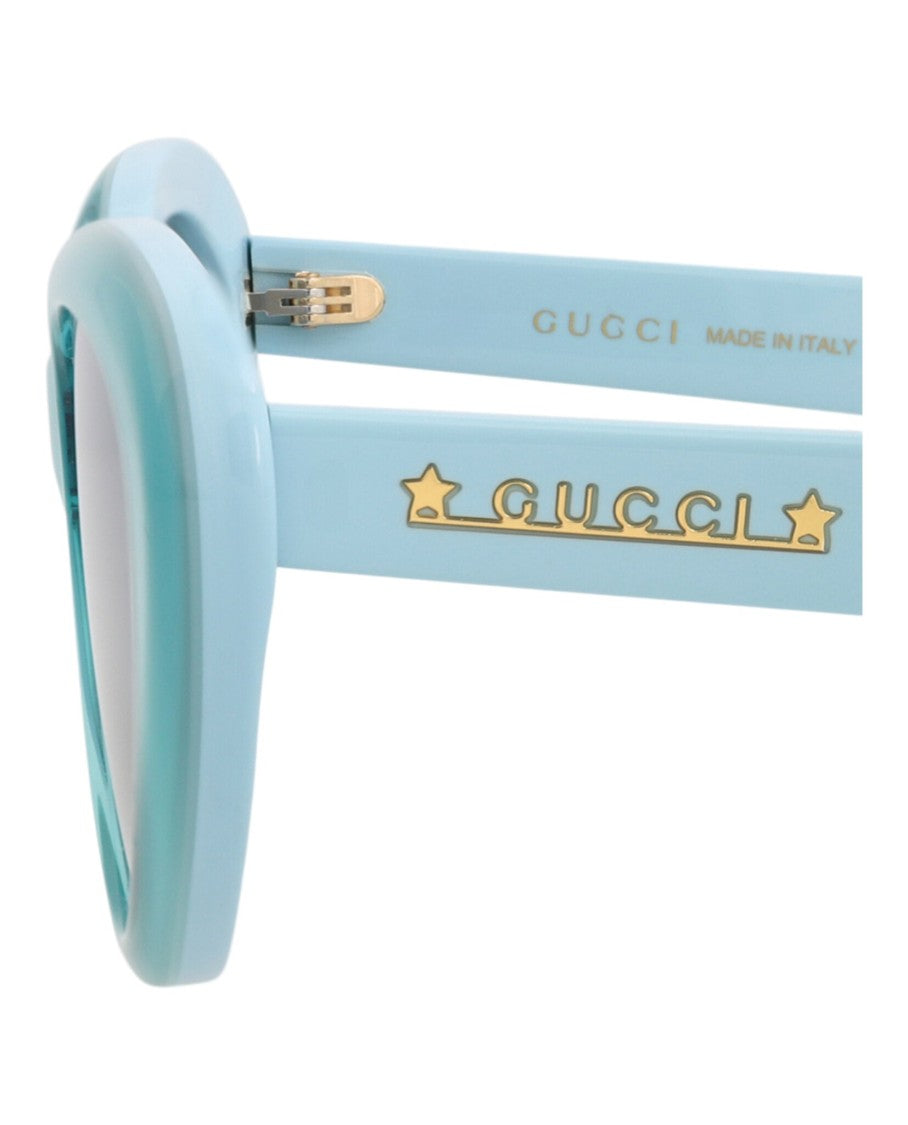 Gucci Cat Eye-Frame Acetate Sunglasses With Gold Accents