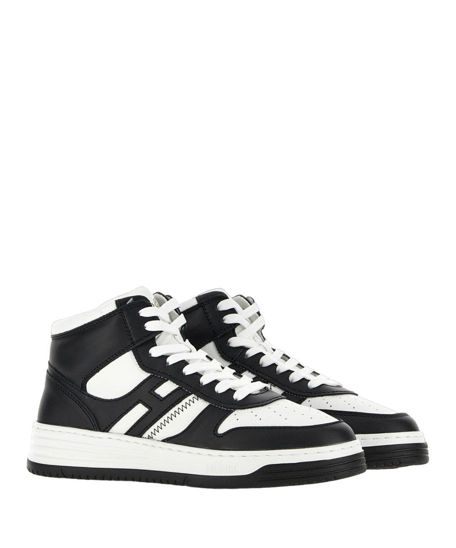 Hogan High-Top Sneakers With Zigzag Stitch Detail