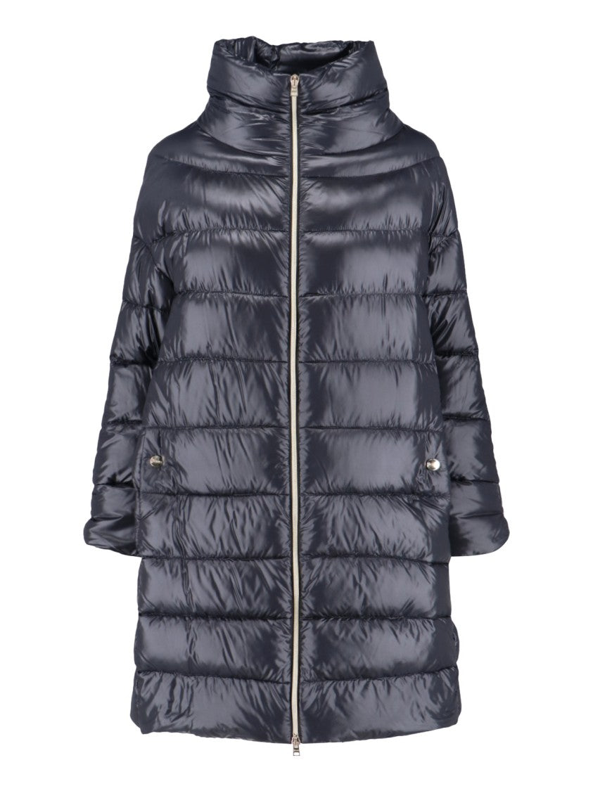 Herno Black Zip-Up Hooded Puffer Jacket