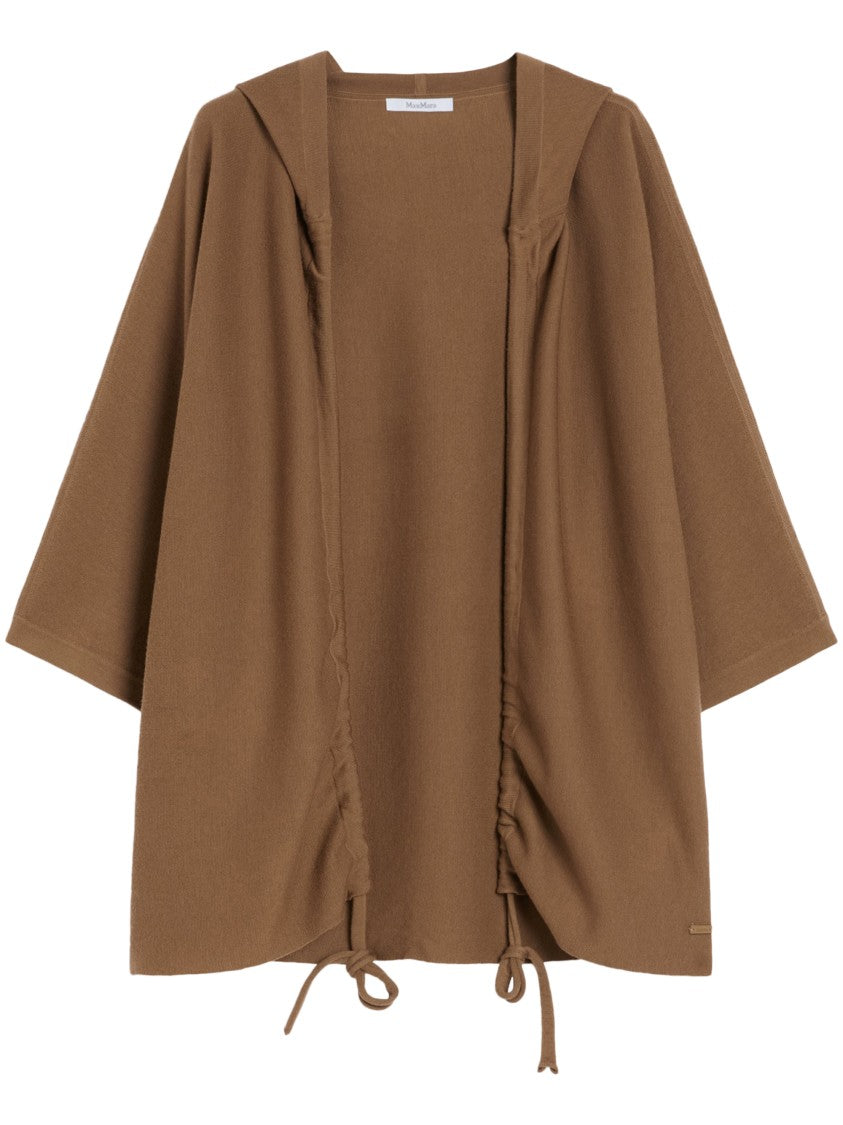 Max Mara Relaxed Oversized Brown Hoodie With Drawstring Closure
