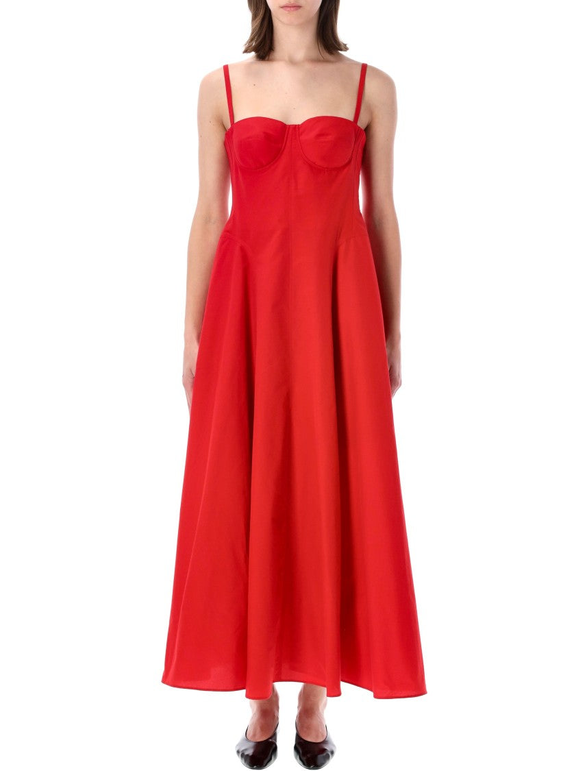 Polo Ralph Lauren Red Marigot Flared Midi Dress