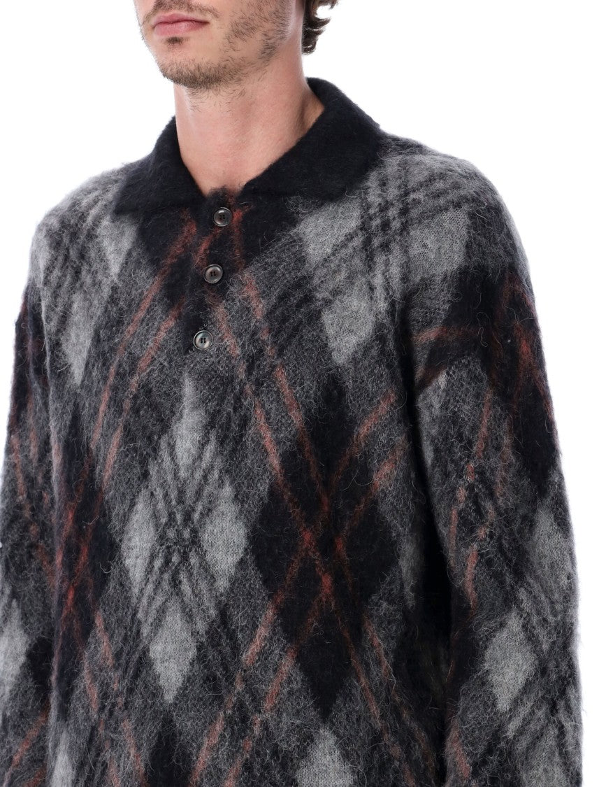 Rold Skov Grey/Black Basic Polo Mohair Sweater