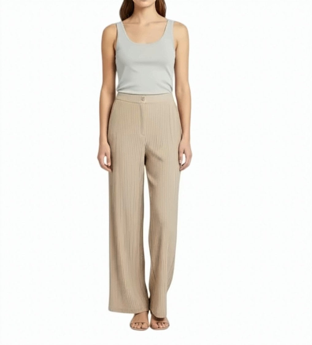 Emporio Armani Lurex Taffeta Textured Wide Leg Pants