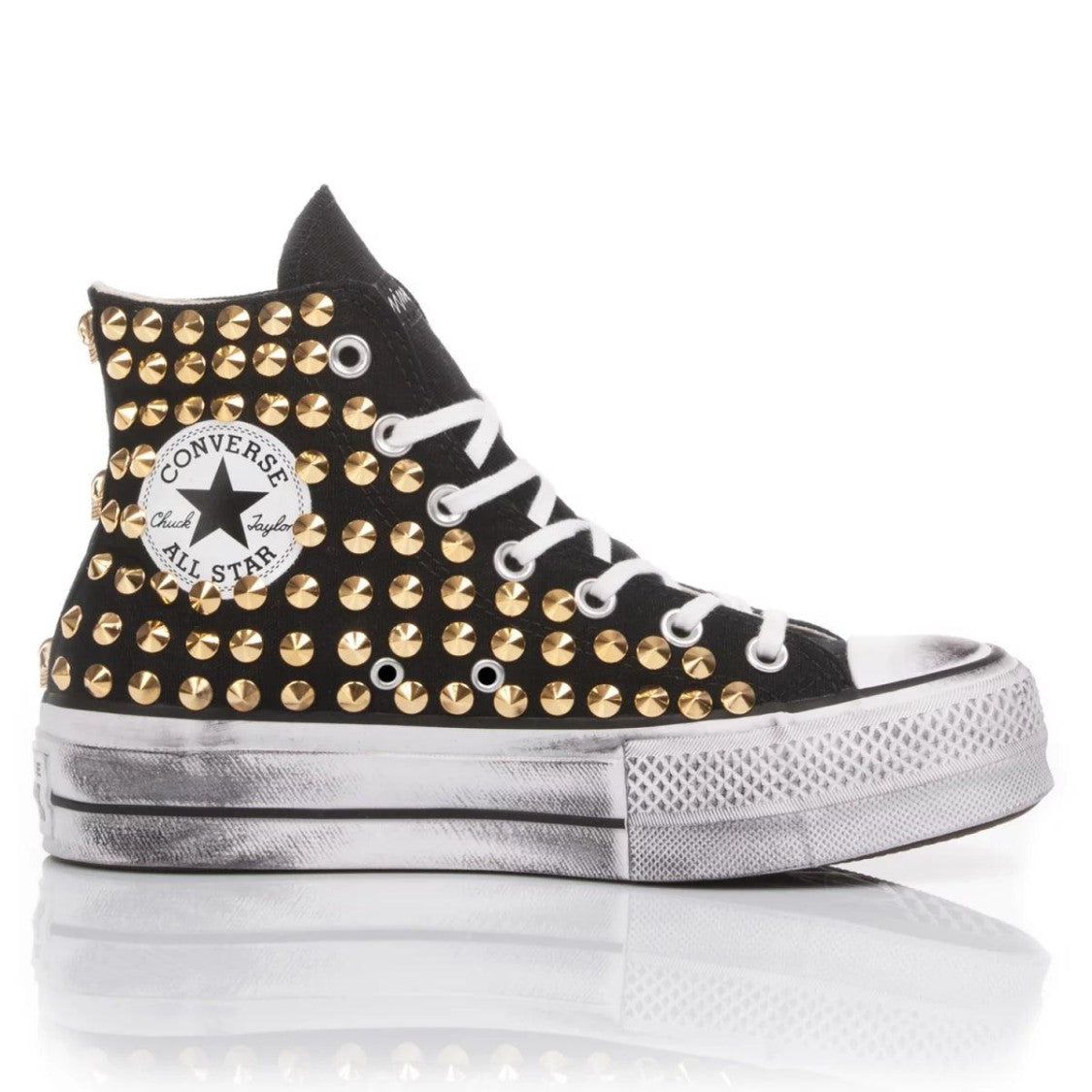 Converse Platform Black Gold Studs