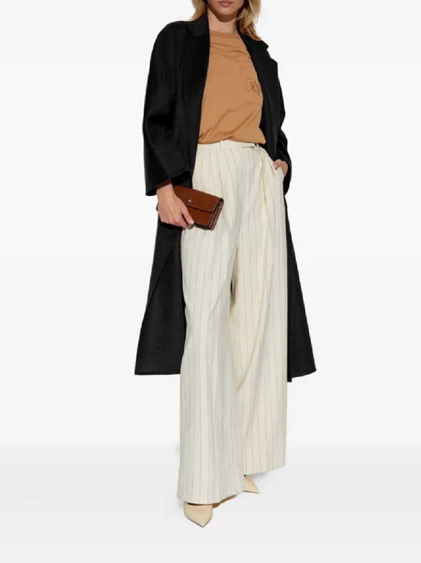 Max Mara Long Black Cashmere Wrap Coat