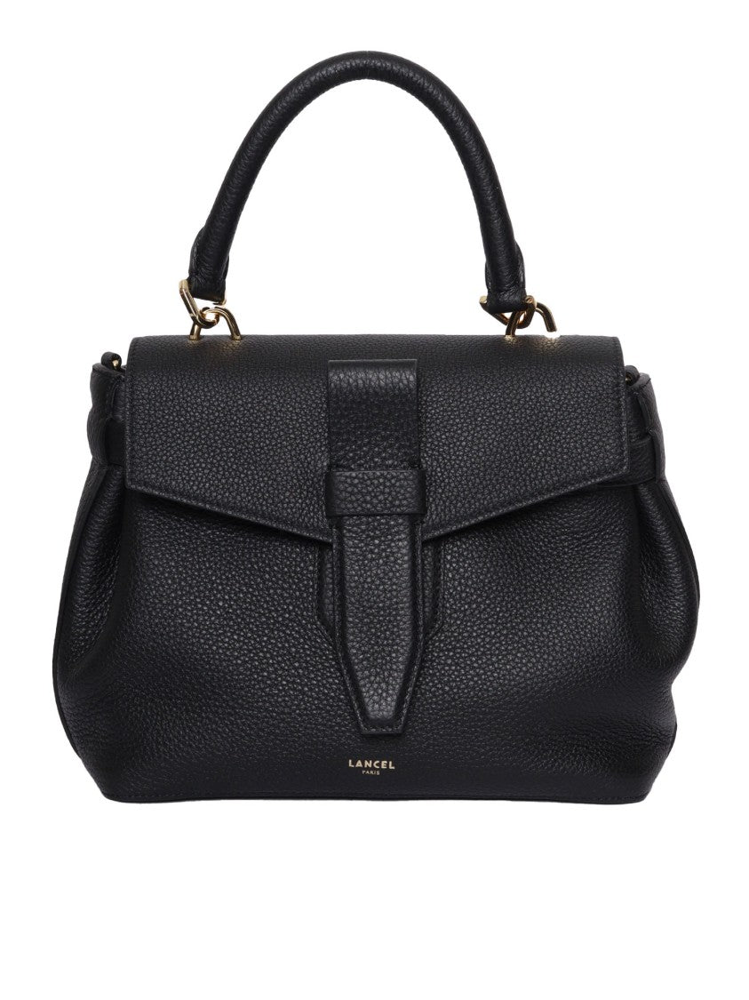Lancel Structured Calfskin Handbag With Flap Closure
