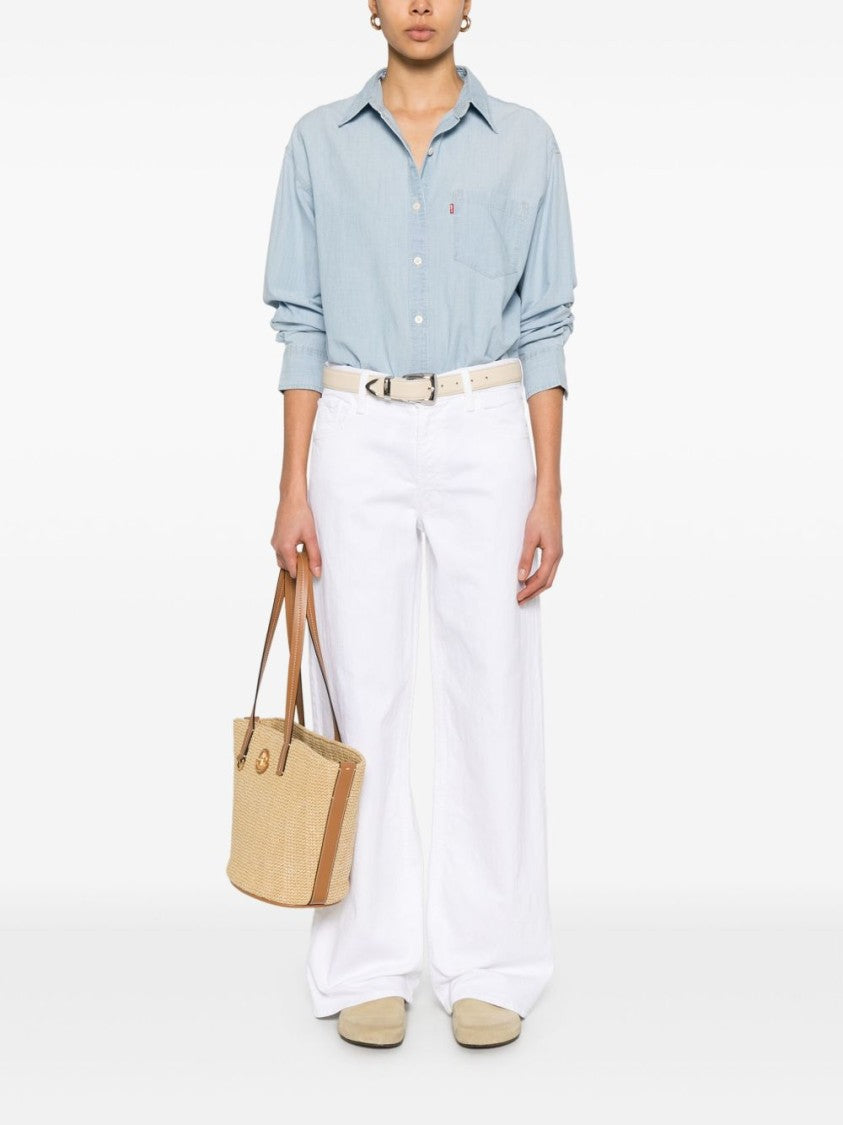 Mother Relaxed Fit High-Waisted White Jeans