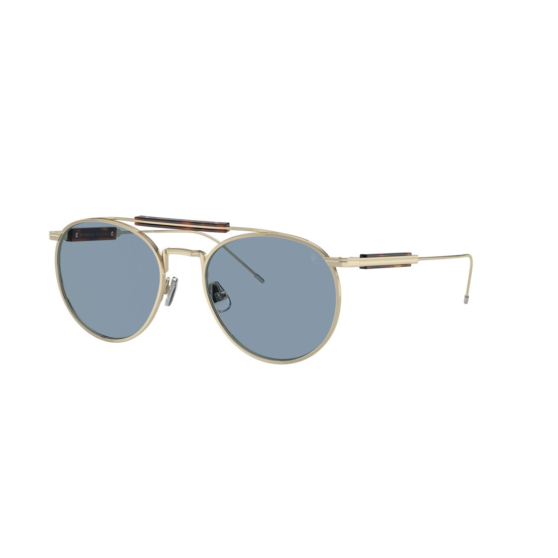 Brunello Cucinelli 0Bc2004st Round Titanium Sunglasses With Gold Finish