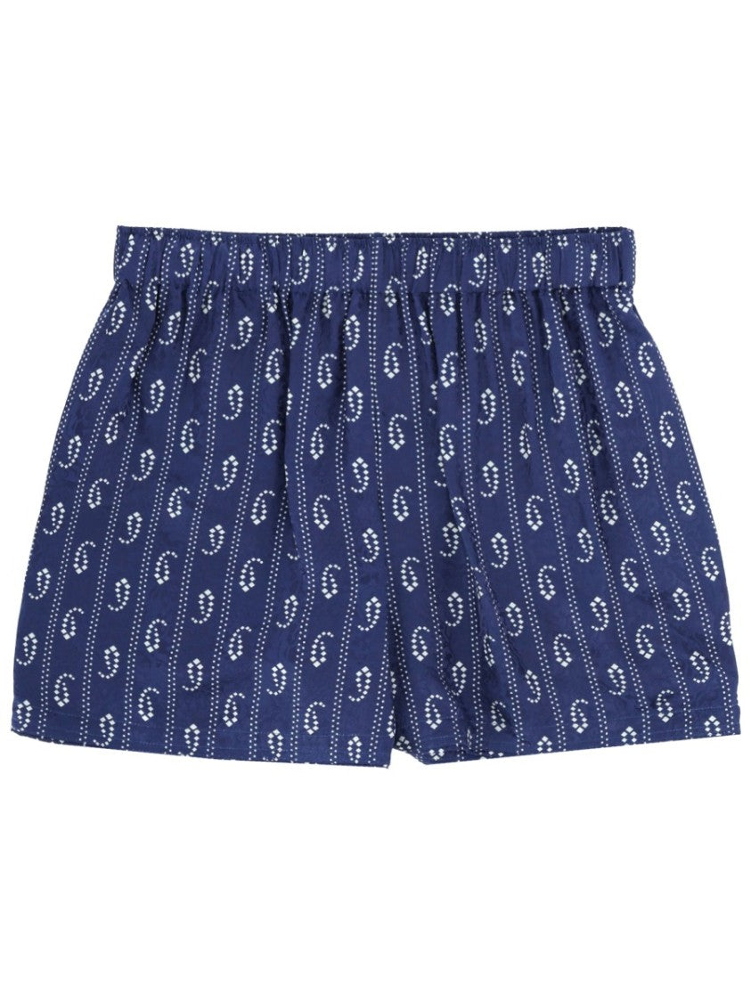 Tory Burch Camp Elastic Waistband Paisley Shorts