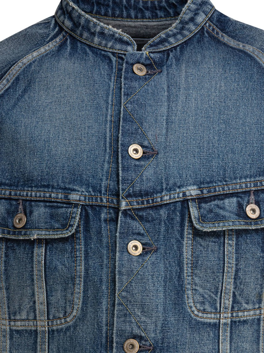 Nonnative Button-Up Denim Jacket With Zigzag Placket