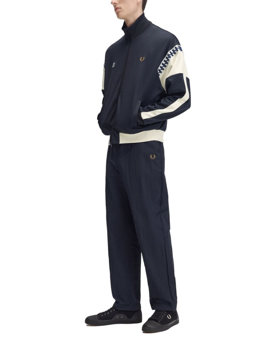 Fred Perry Polyester Cotton High Collar Zip Jacket