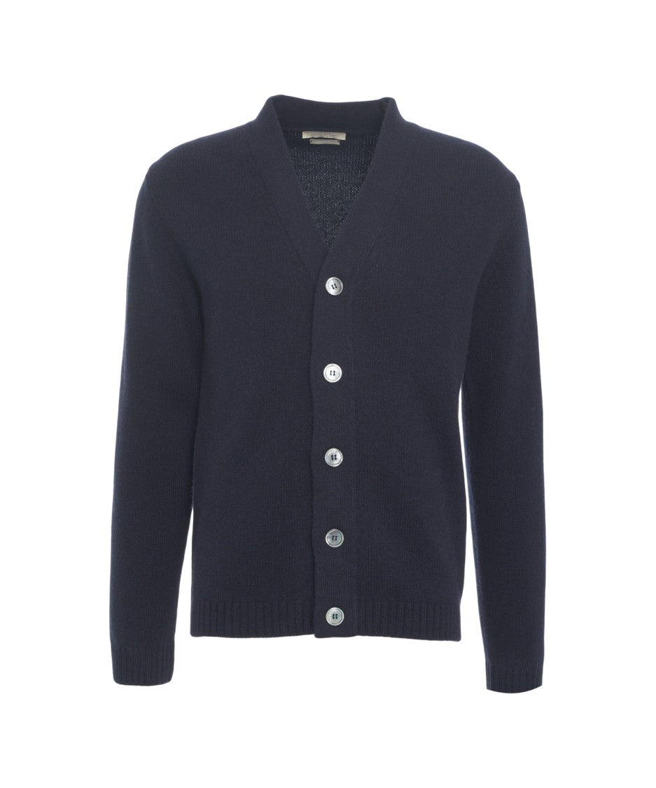 Daniele Fiesoli Cashmere V-Neck Cardigan With Button Closure