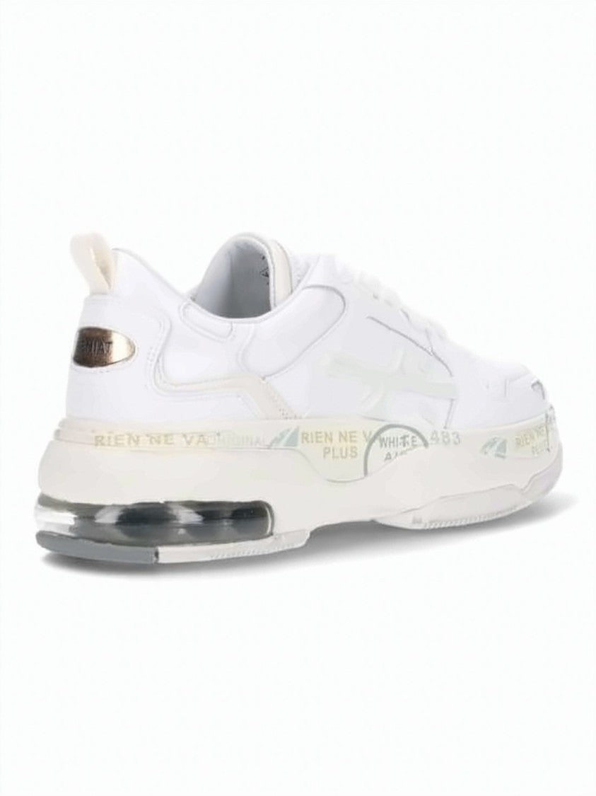 Premiata Calf Leather And Nylon White Sneakers