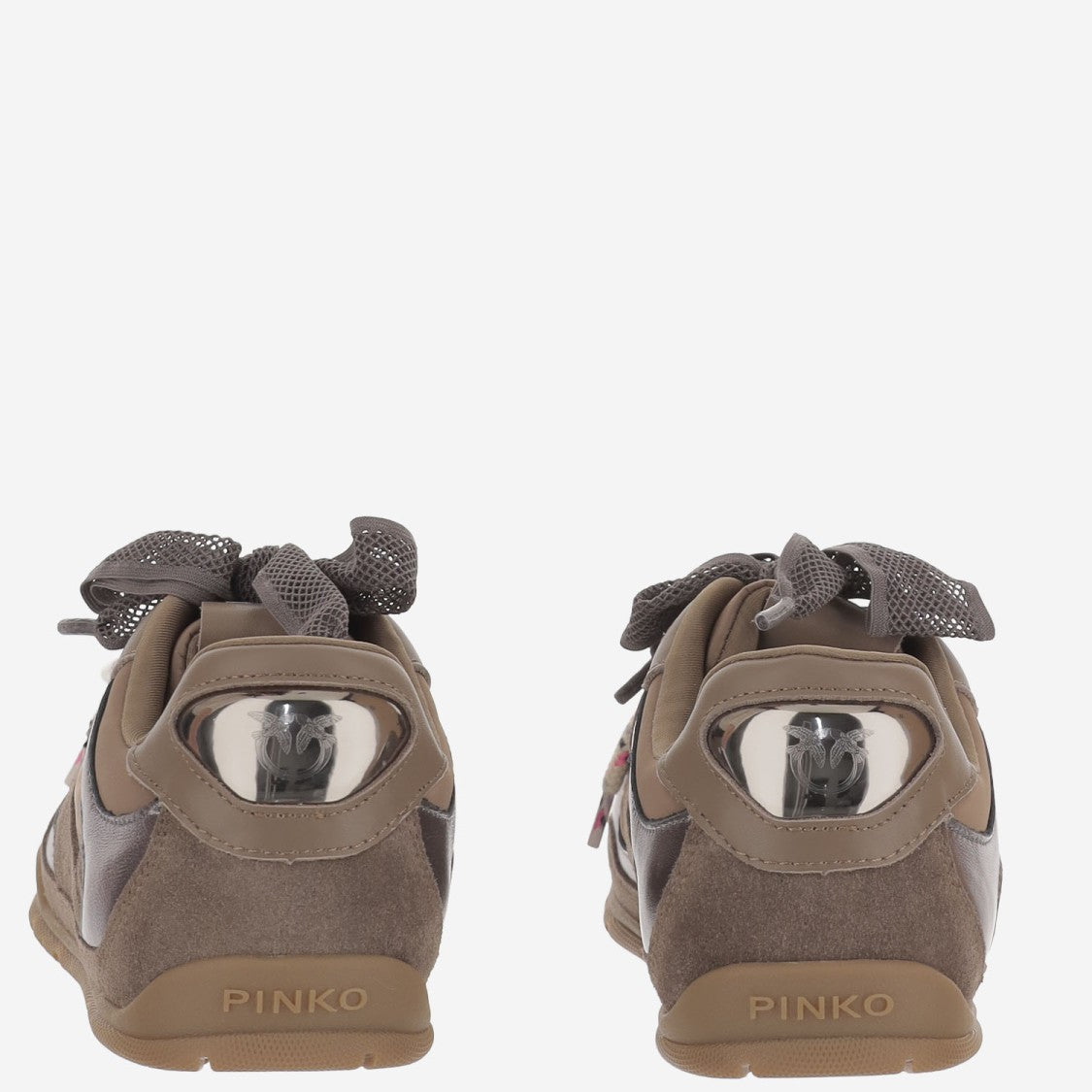 Pinko Structured Brown Sneakers With Contrasting Accents