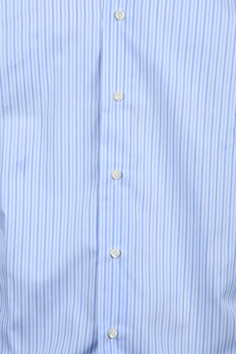 Errico Formicola White Sky Blue Cotton Shirt