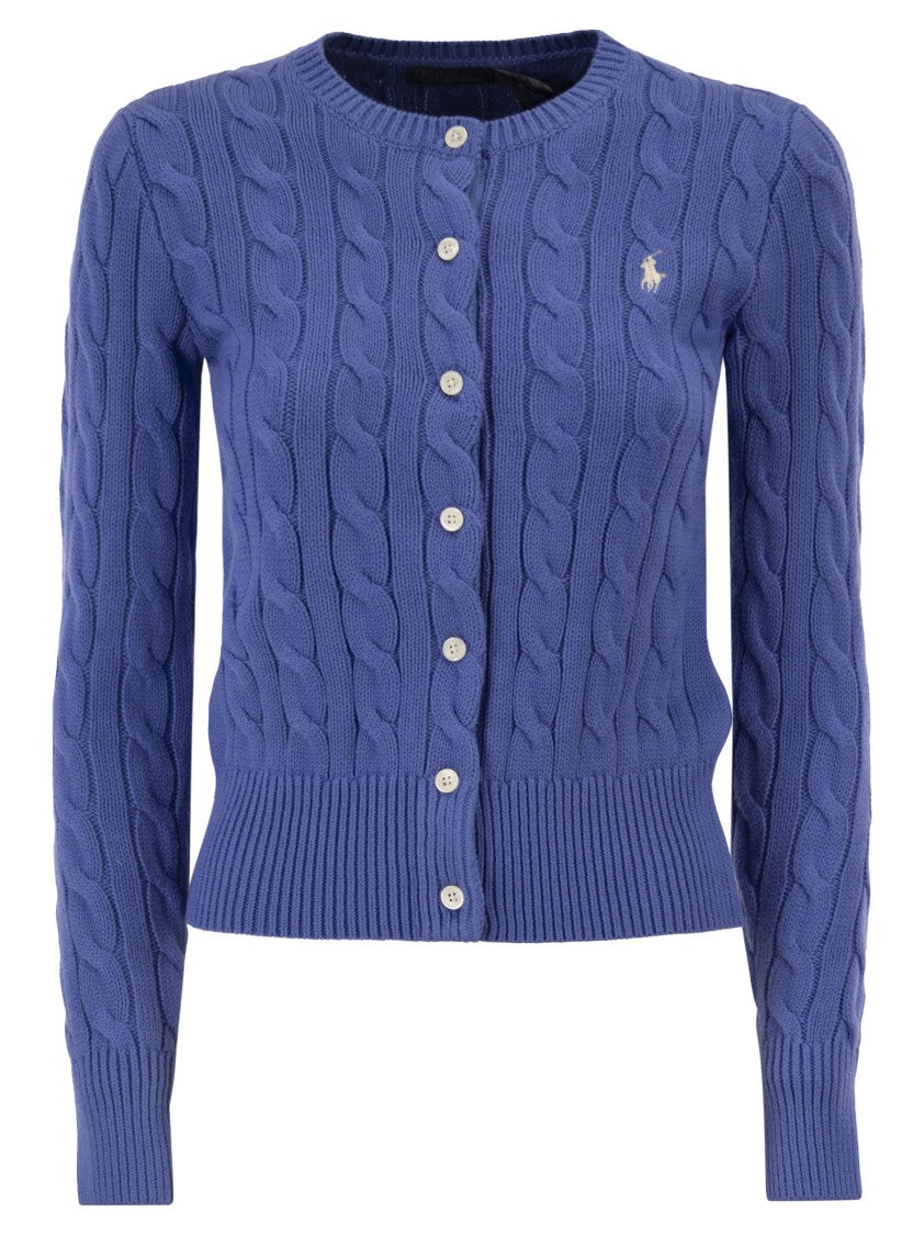 Polo Ralph Lauren Cable Knit Cotton Crew Neck Cardigan