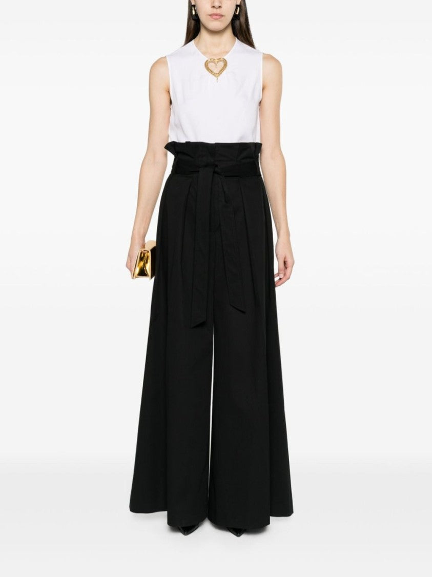Moschino Crepe Top With Heart Appliqué
