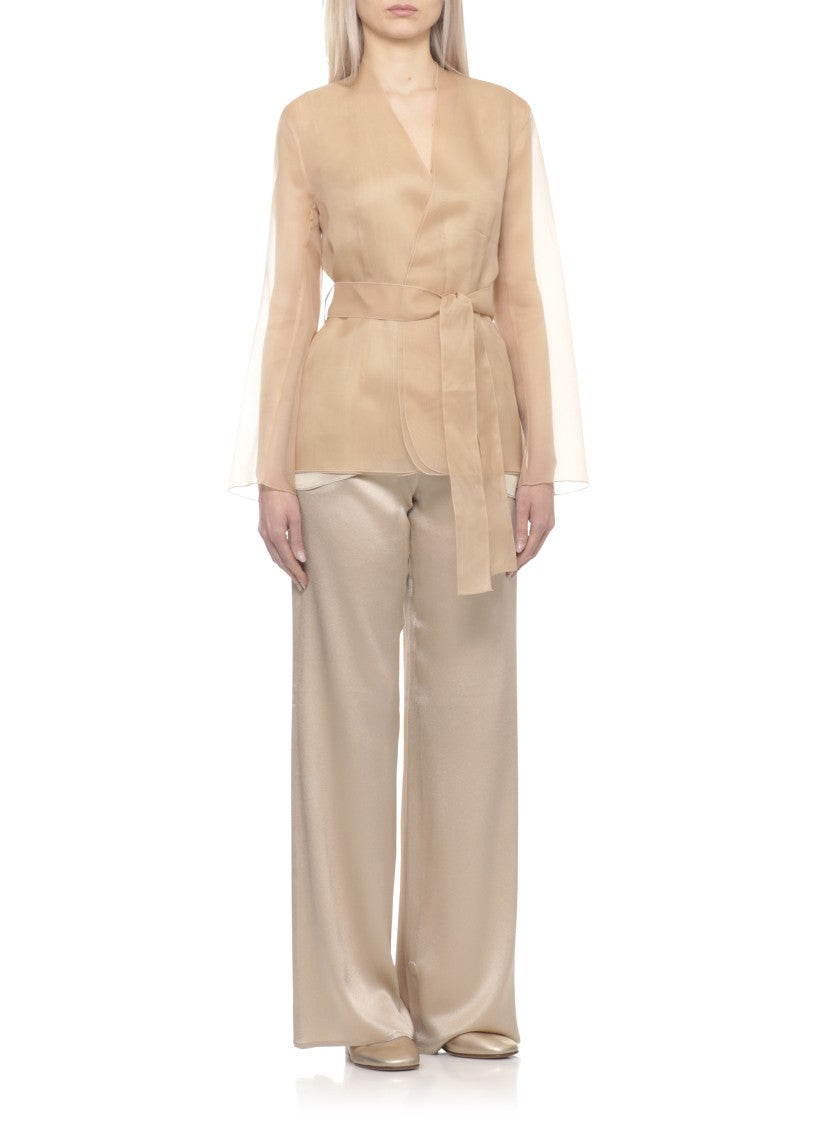Antonelli Firenze Beige Elia Silk Blazer