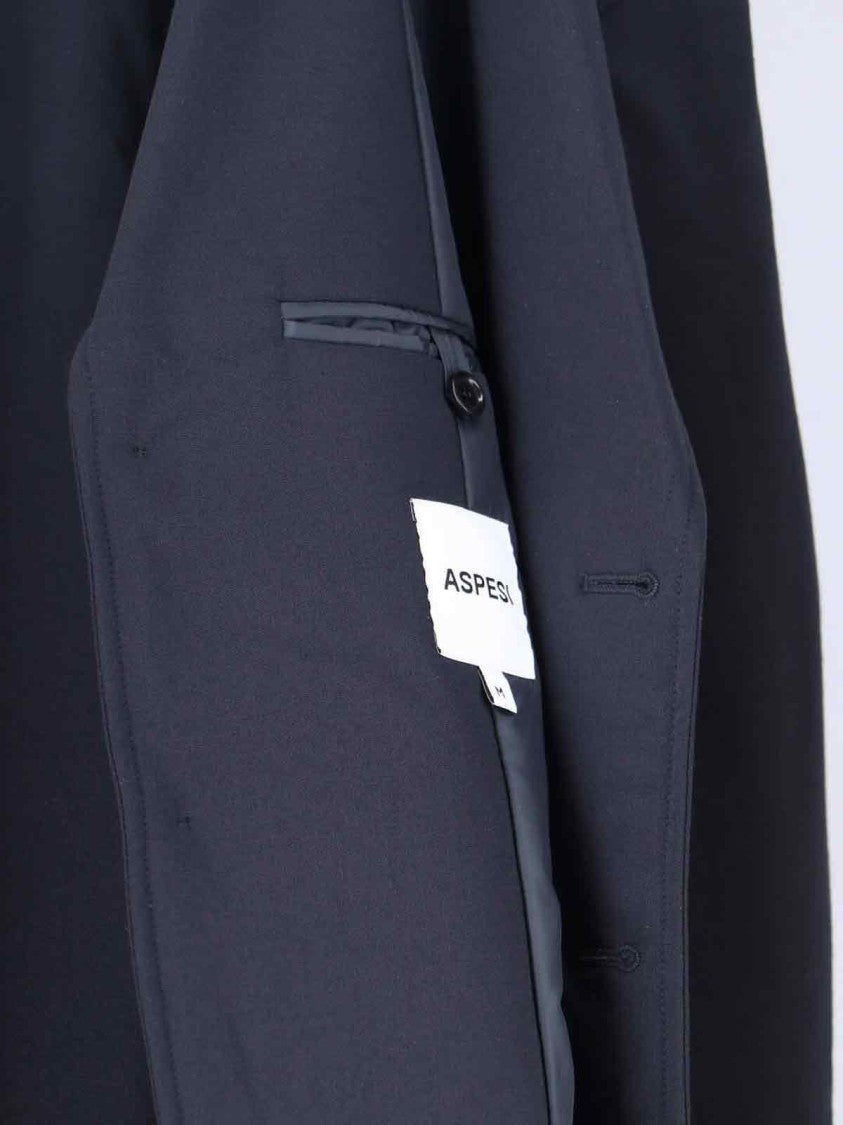 Aspesi Single-Breasted Blazer – Navy Blue