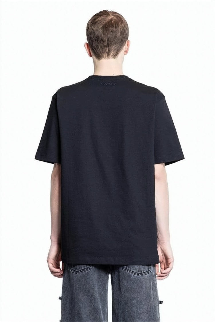 Alexander Mcqueen Black Short-Sleeve T-Shirt With Gothic Print