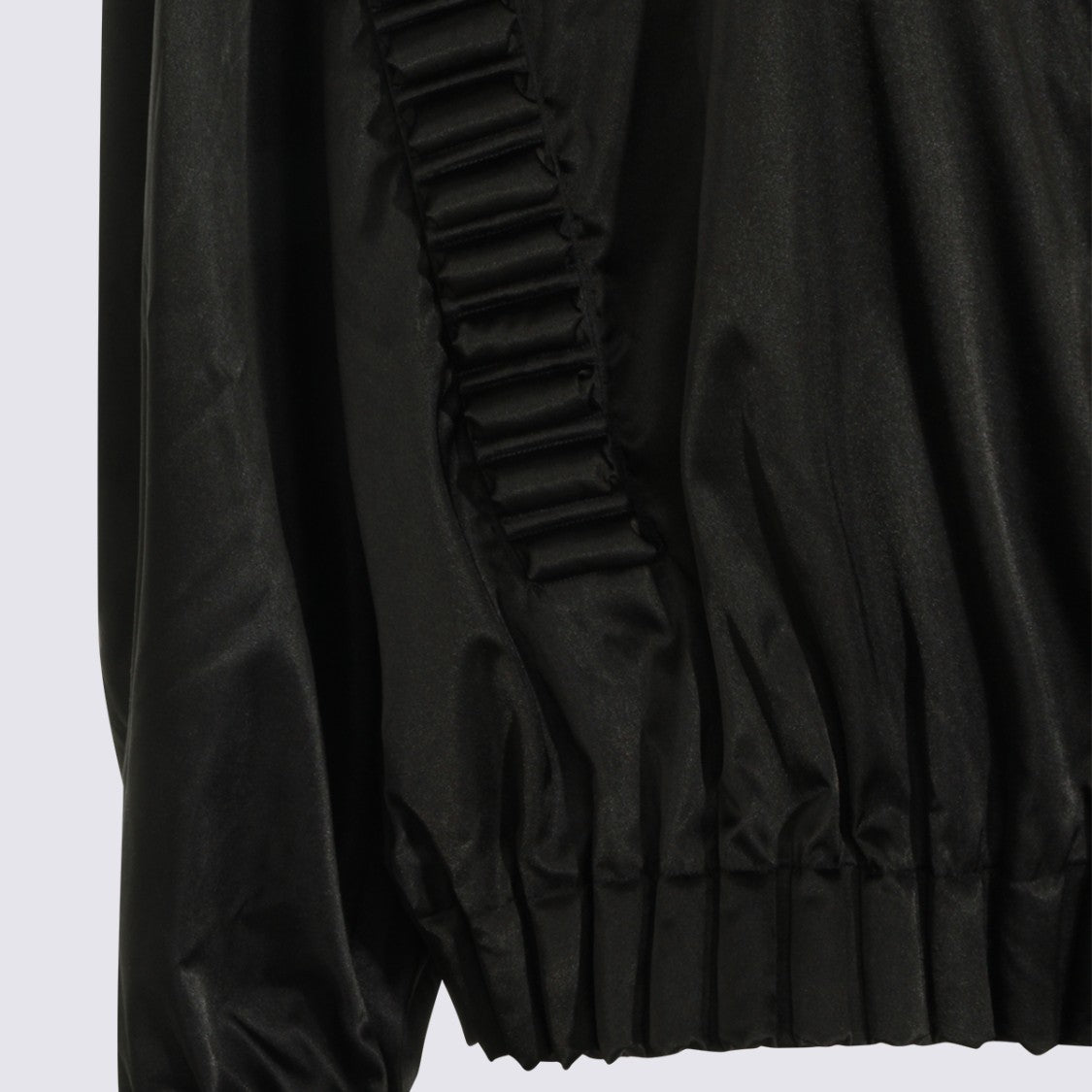Raxxy Structured Black Jacket With Pleated Detailing