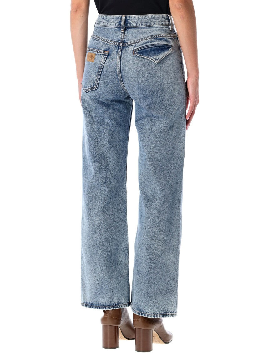 Mm6 By Maison Margiela Relaxed-Fit Wide-Leg Jeans With Raw Hem Details