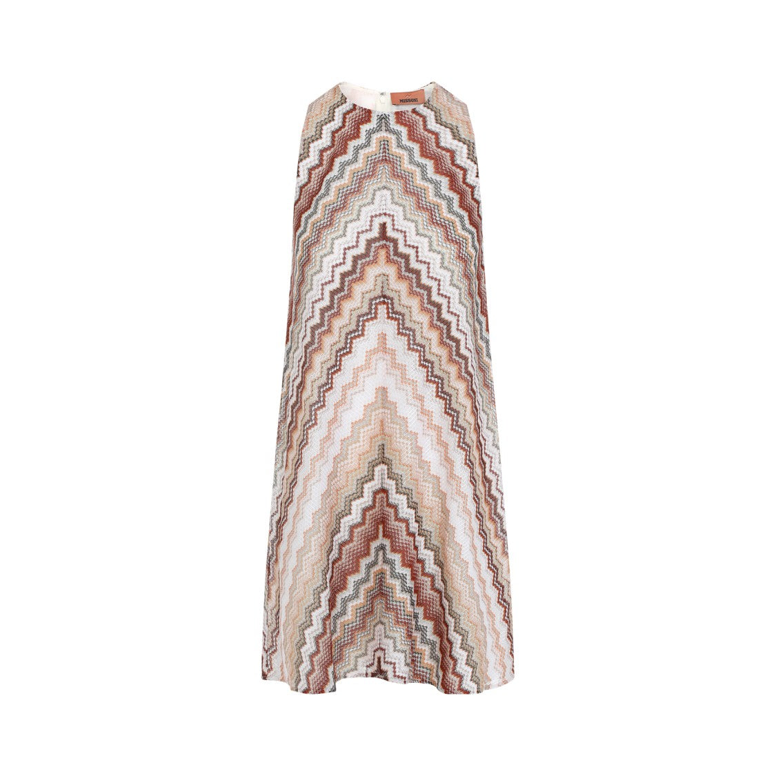 Missoni Multi-Brown Crochet Effect Sleeveless Mini Dress