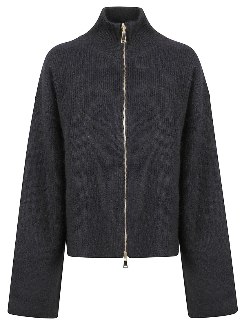 Fabiana Filippi Textured Mohair Blend Cardigan With High Collar