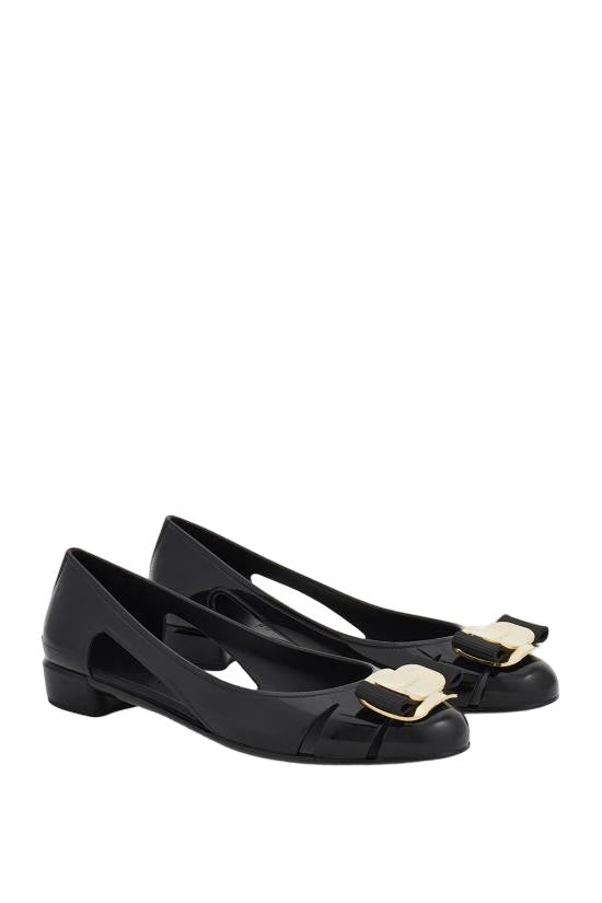 Salvatore Ferragamo Flat Shoes With Glossy Rubber Upper